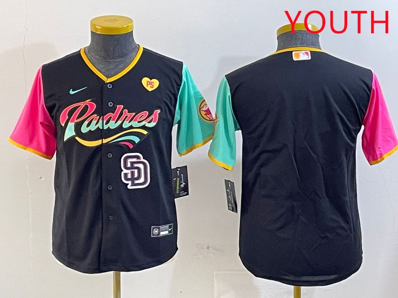 Youth San Diego Padres Blank Black City Edition Game 2025 Nike MLB Jersey style 5->youth mlb jersey->Youth Jersey